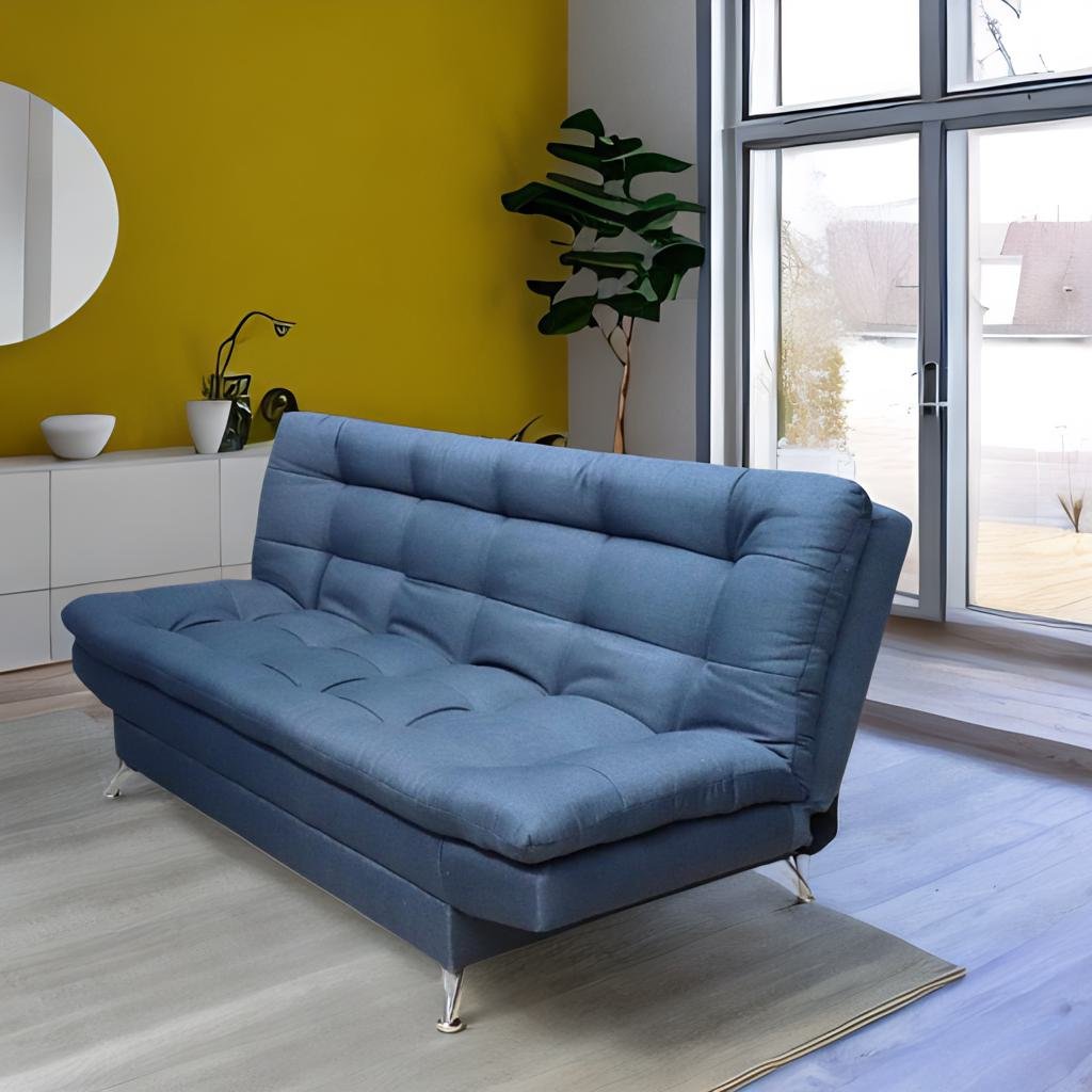 Sofá cama convertible 4 en 1, sofá biplaza de tela de lino de 3 asientos  con 2 almohadas, sillón reclinable individual para espacio pequeño con 5