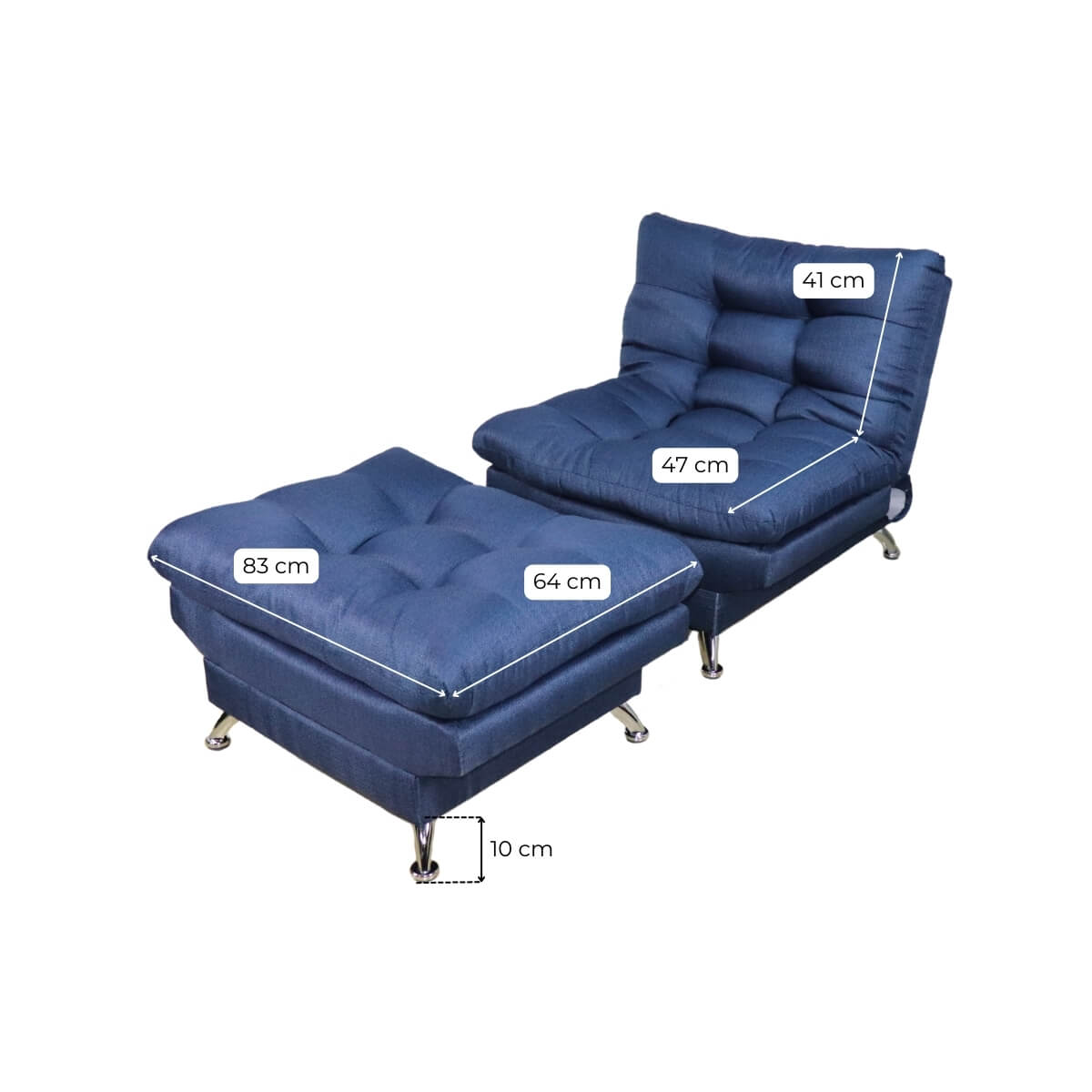Medidas sillón gamer con taburete individual azul donde comprar cerca de mi norval #color_marino