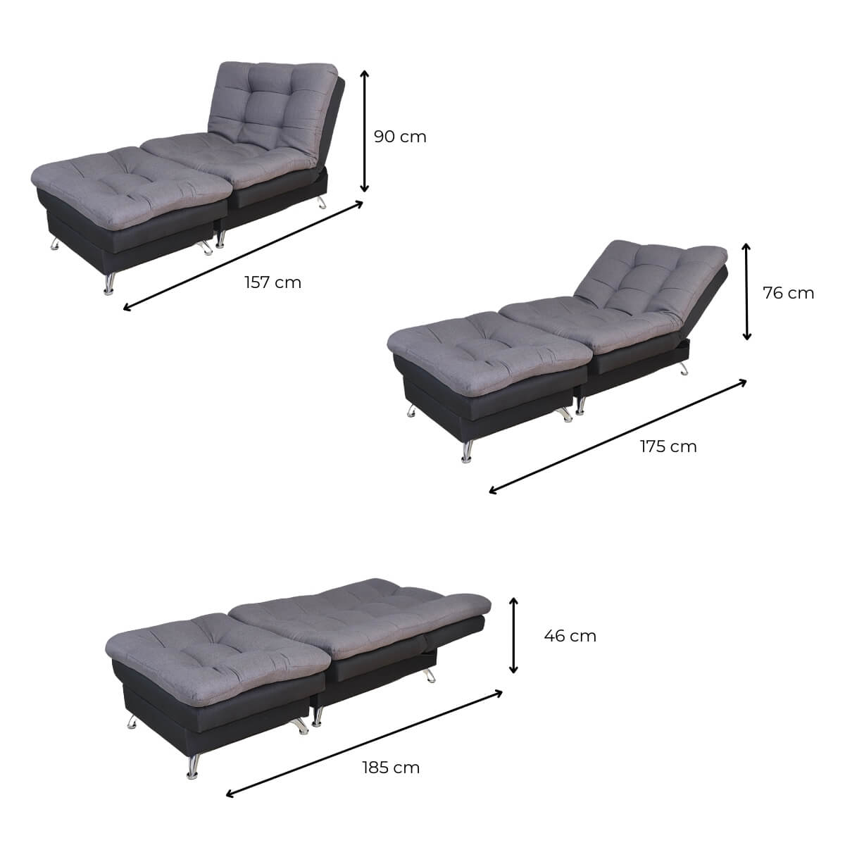 comprar sillón sofá cama individual gris negro moderno minimalista cómodo oferta cerca de mi norval #color_negro - grey