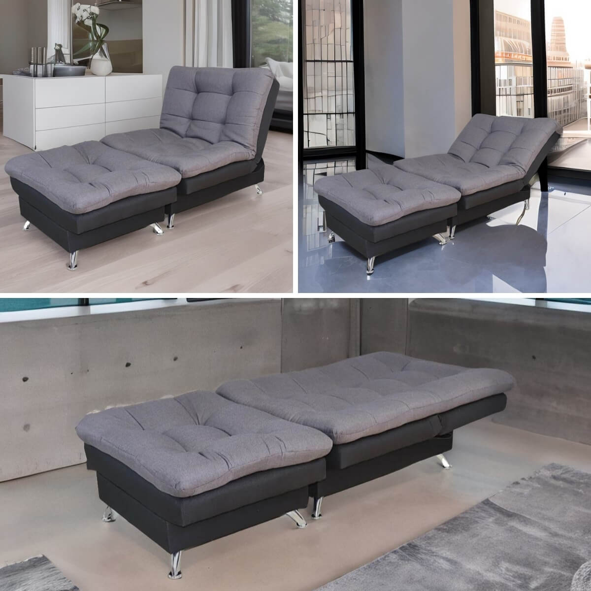 comprar sillón sofá cama gris negro moderno minimalista cómodo oferta cerca de mi norval #color_negro - grey