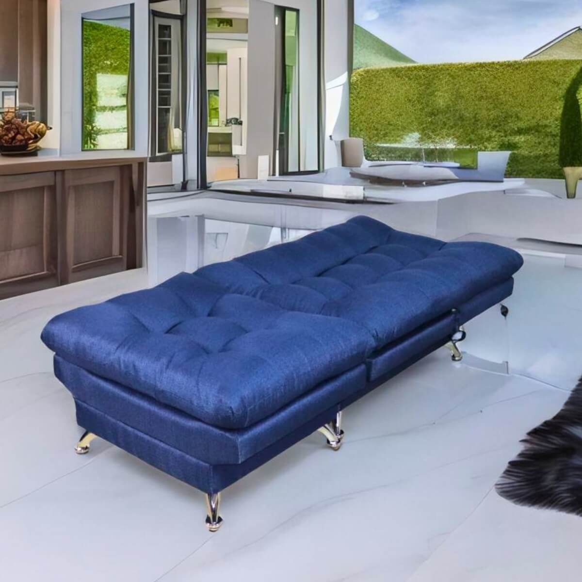 sillón de sala con taburete individual azul donde comprar cerca de mi norval #color_marino