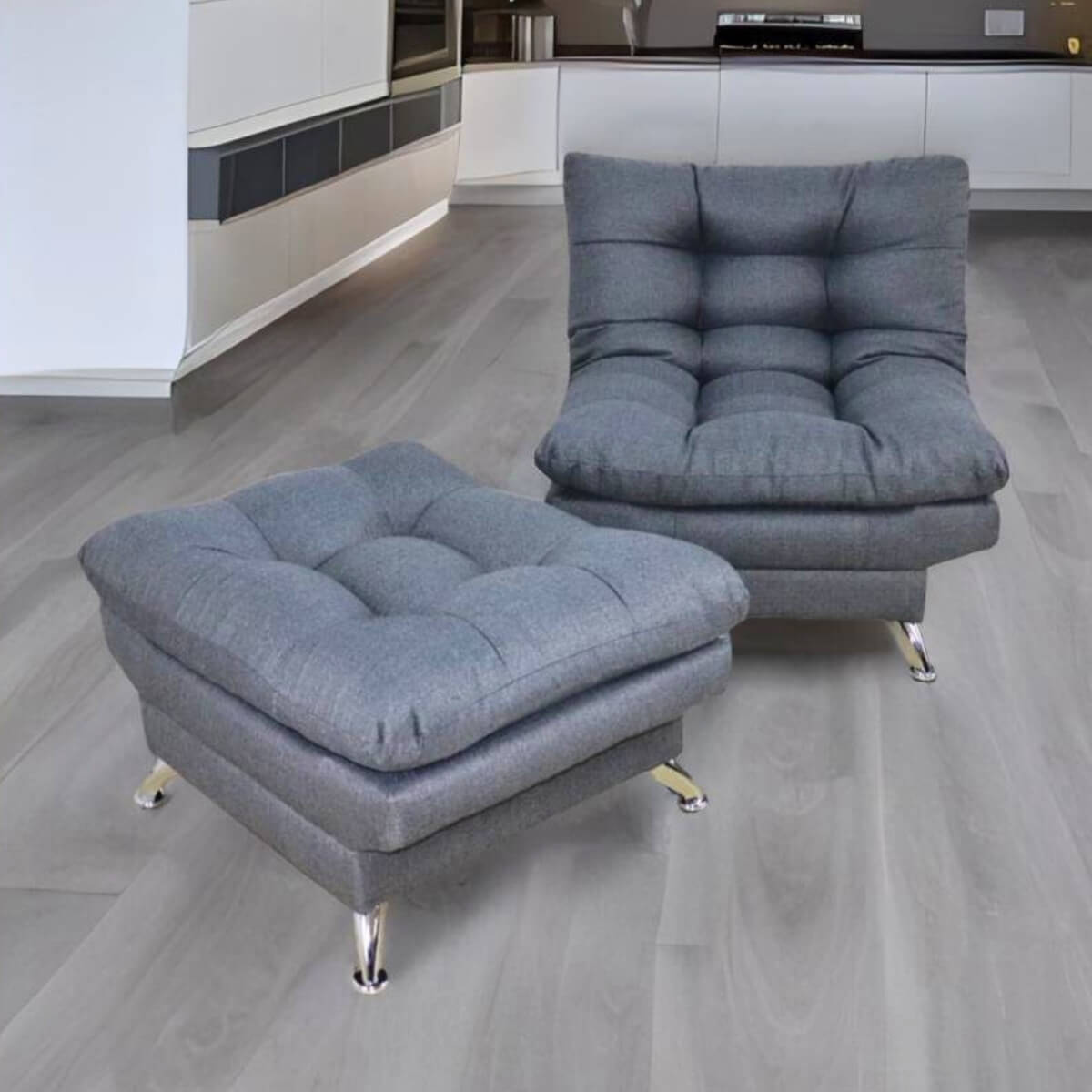 sillón con taburete individual gris donde comprar cerca de mi norval #color_oxford
