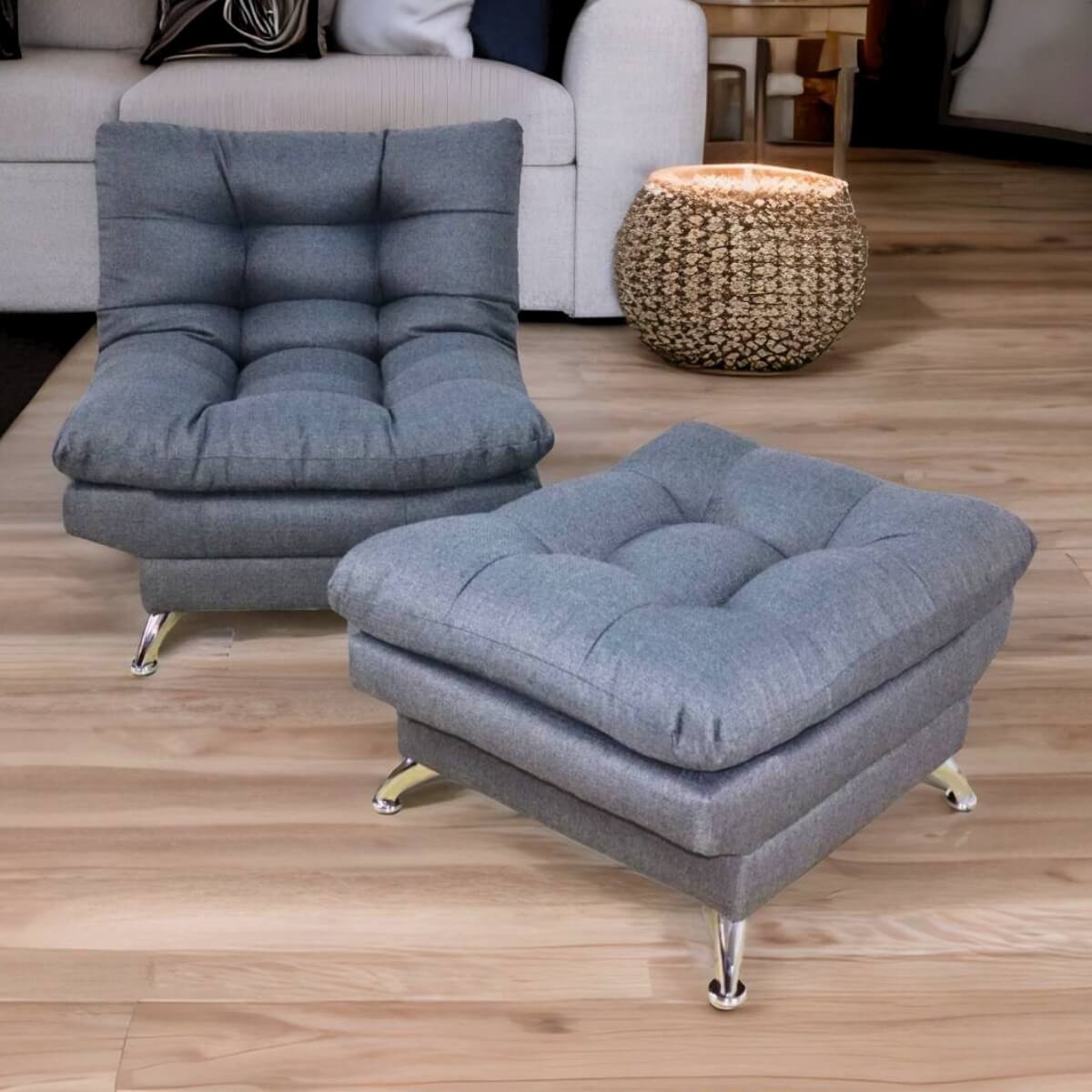 sillón con taburete individual gris donde comprar cerca de mi norval #color_oxford