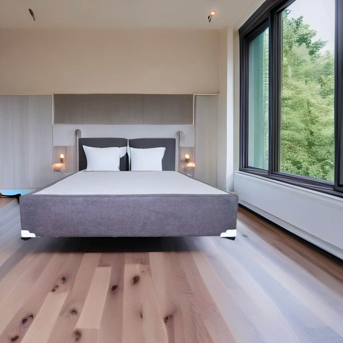 box spring matrimonial para colchón donde comprar cerca de mi #color_gris