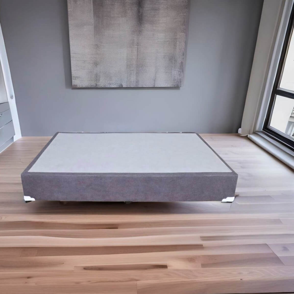 base para cama matrimonial para colchón donde comprar cerca de mi #color_gris