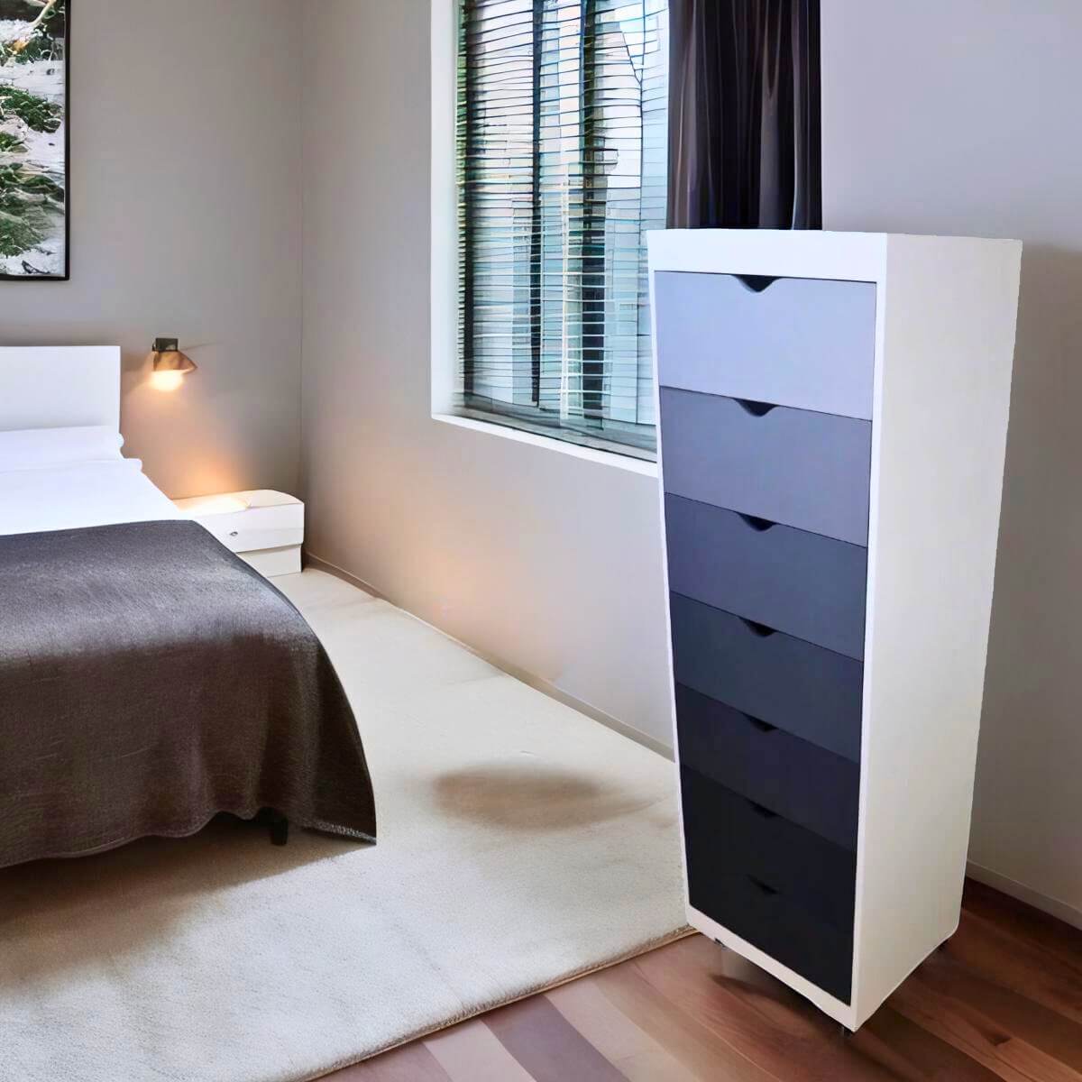 Cajonera Hollywood 7 cajones Blanco-Gris