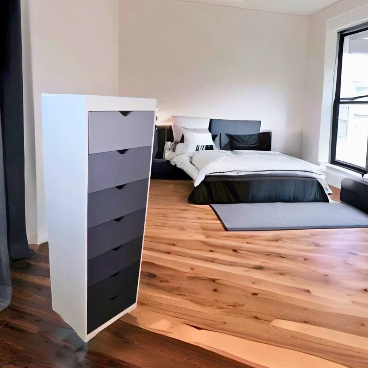 Cajonera Hollywood 7 cajones Blanco-Gris