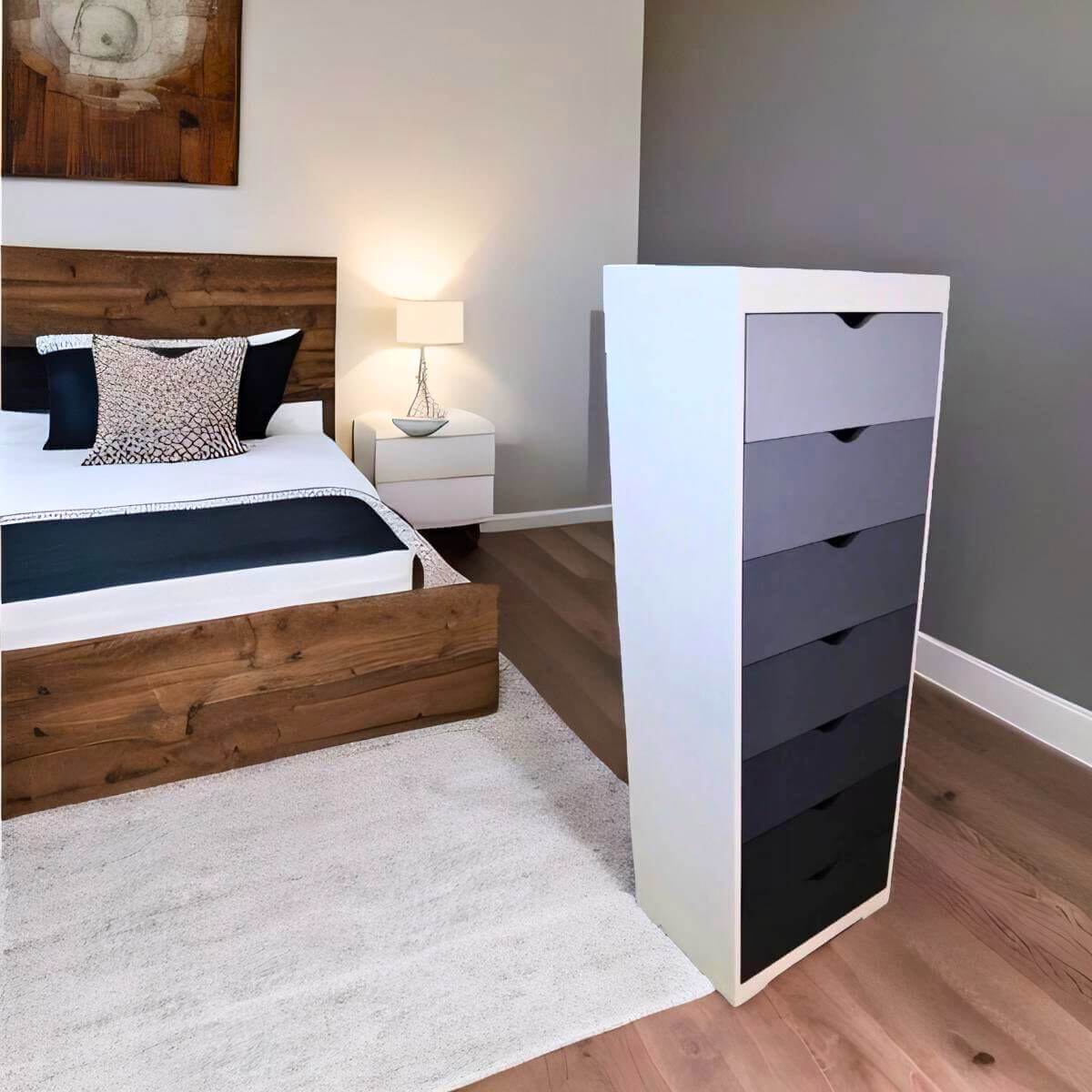 Cajonera Hollywood 7 cajones Blanco-Gris