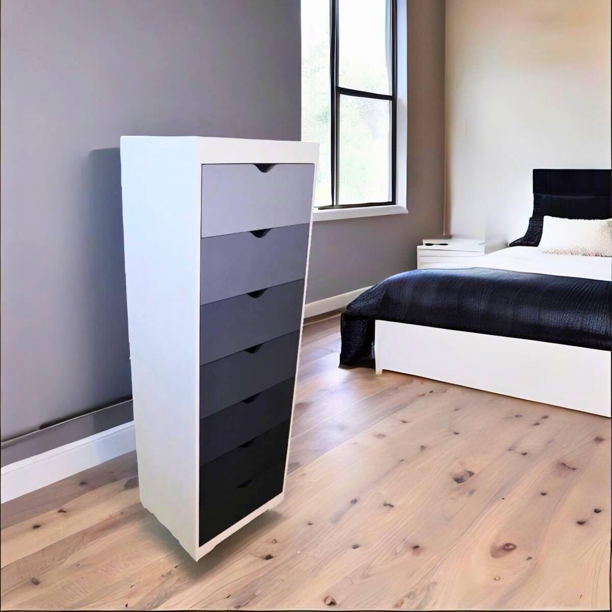 Cajonera Hollywood 7 cajones Blanco-Gris