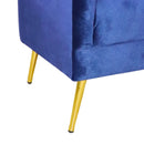 donde comprar sillón individual terciopelo azul para sala norval
