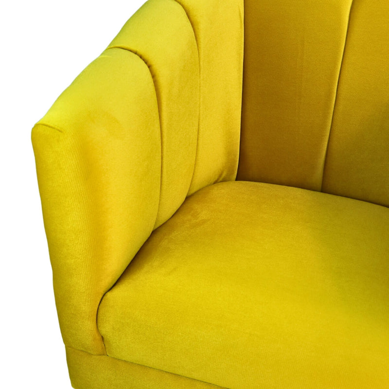 donde comprar sillón minimalista terciopelo amarillo giratorio norval