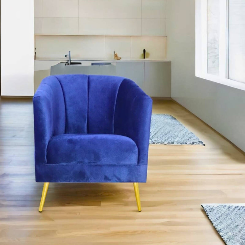 donde comprar sillón ocasional terciopelo azul pequeño económico norval