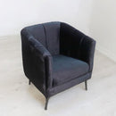 sillón ocasional terciopelo negro pequeño económico norval