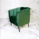 sillón ocasional terciopelo verde pequeño económico norval