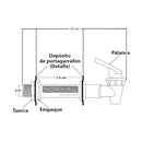 Set de Tina y Llave para Dispensador de Agua Blanco