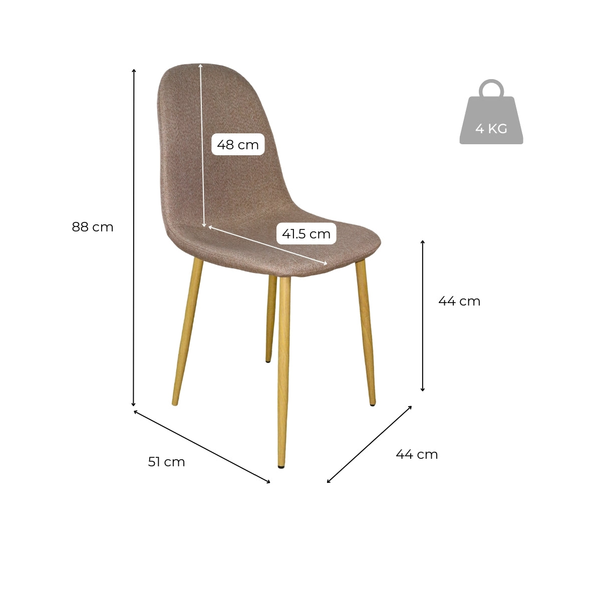 Antecomedor 4 Sillas Giselle Natural