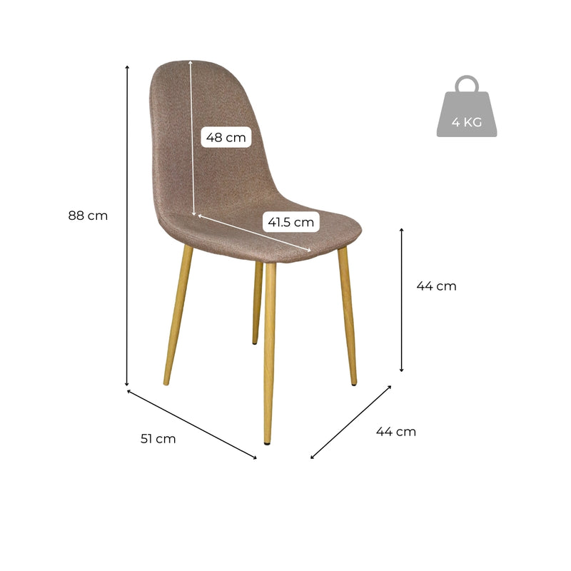 Antecomedor 4 Sillas Giselle Natural