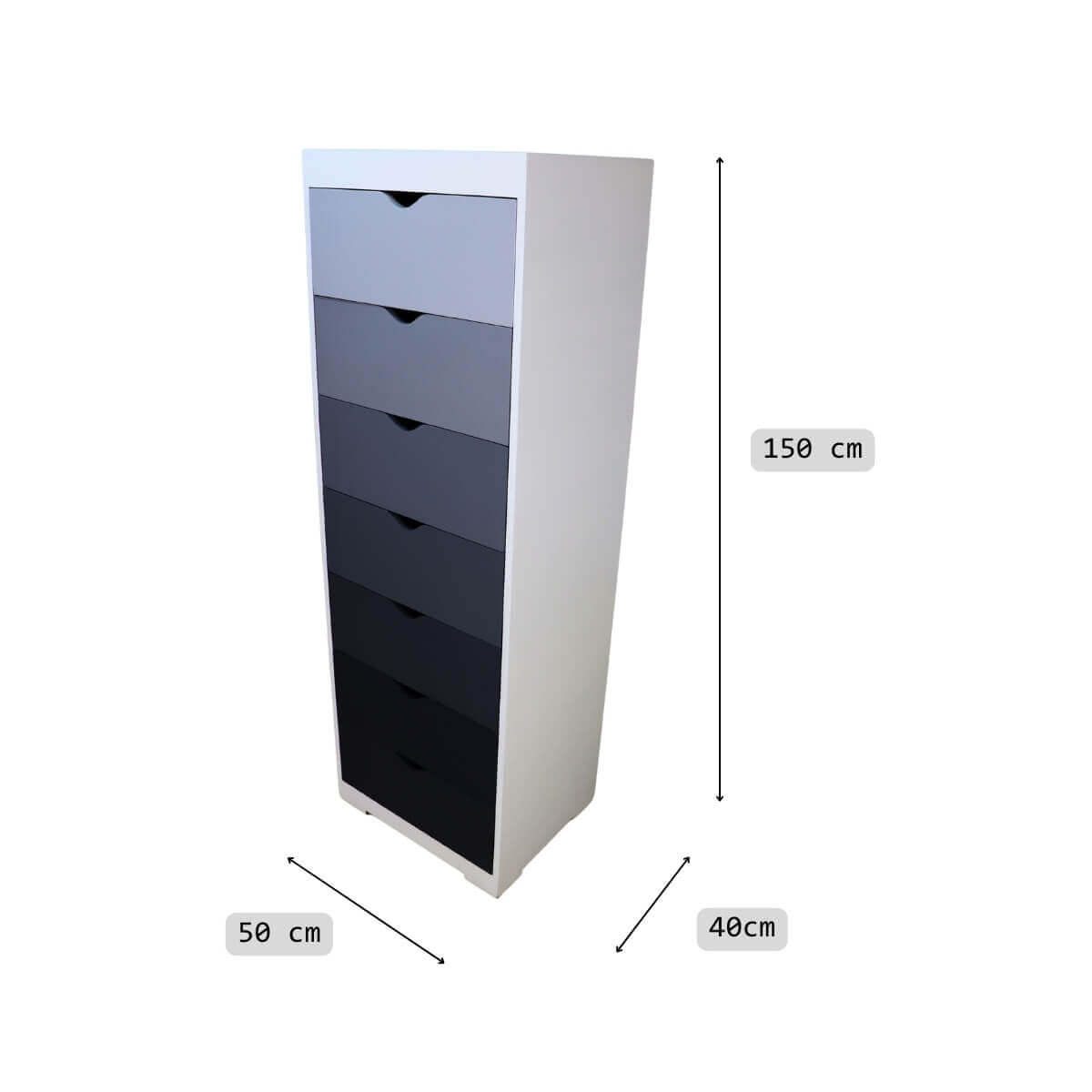 Cajonera Hollywood 7 cajones Blanco-Gris