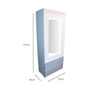 Organizador Multiusos Espejo con 2 Cajones Blanco con Gris