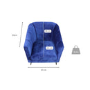 Medidas comprar sillón ocasional terciopelo azul pequeño económico norval
