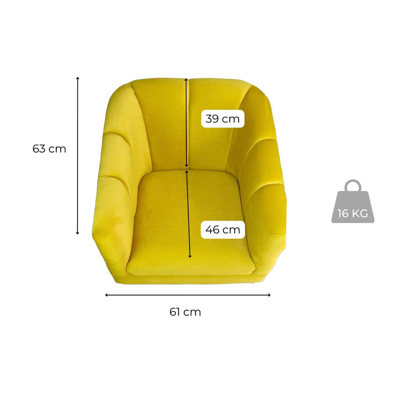 Medidas sillón ocasional amarillo pequeño económico norval