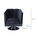 Medidas sillón giratorio terciopelo negro pequeño económico norval