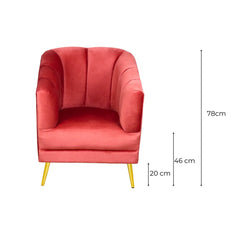 medidas sillón ocasional terciopelo salmón pequeño económico norval #color_salmon