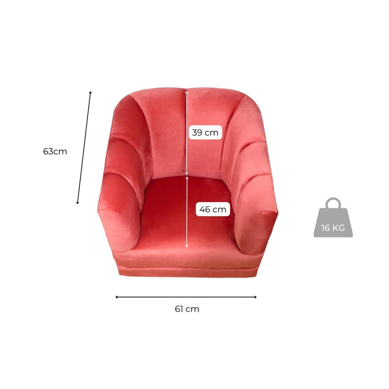 medidas donde comprar sillón ocasional terciopelo salmón pequeño económico norval