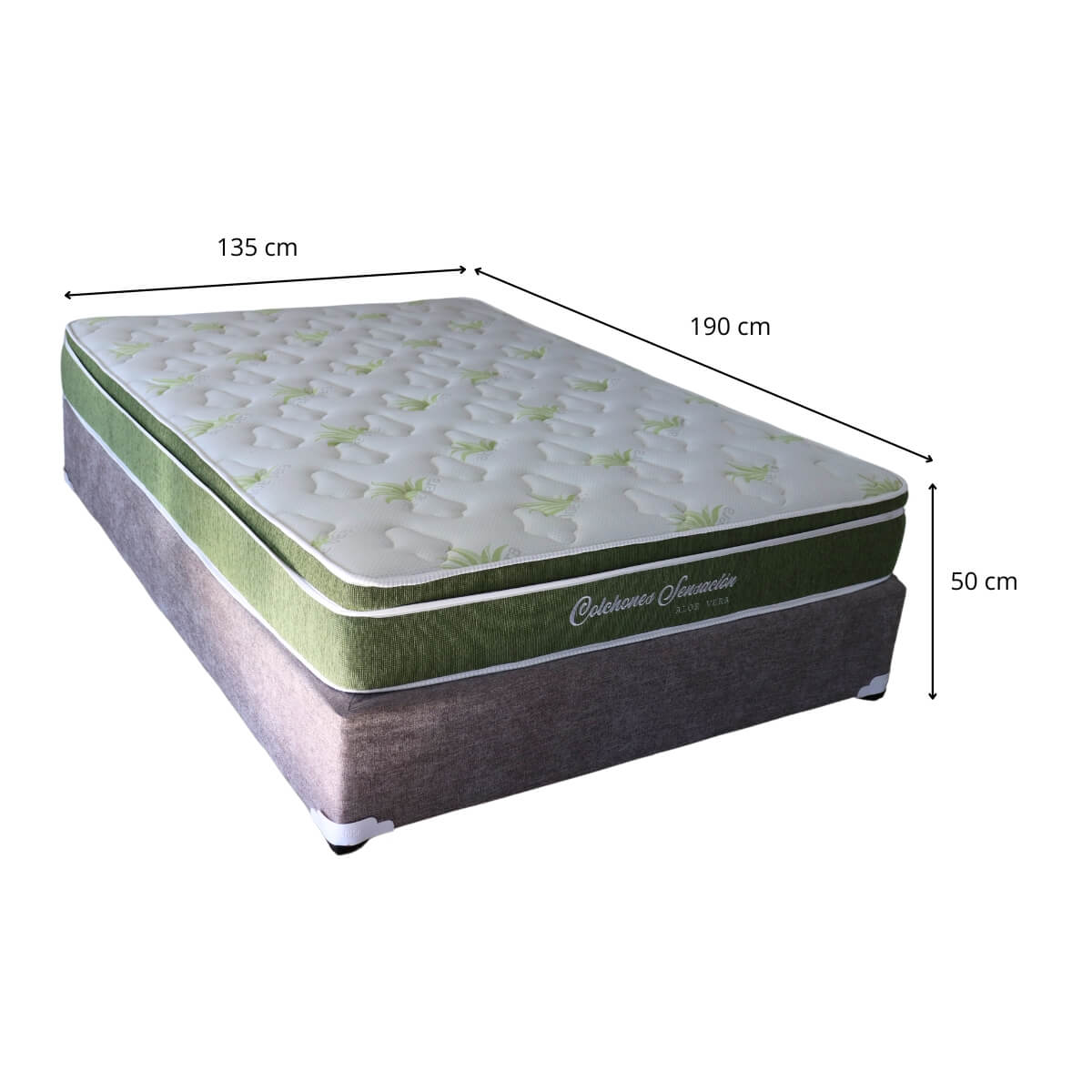 Set de Base y Colchón Matrimonial Aloe