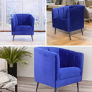 sillón ocasional terciopelo azul pequeño económico norval