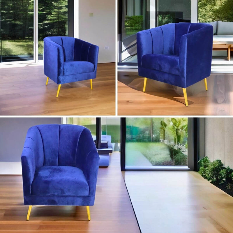 sillón ocasional azul pequeño económico norval