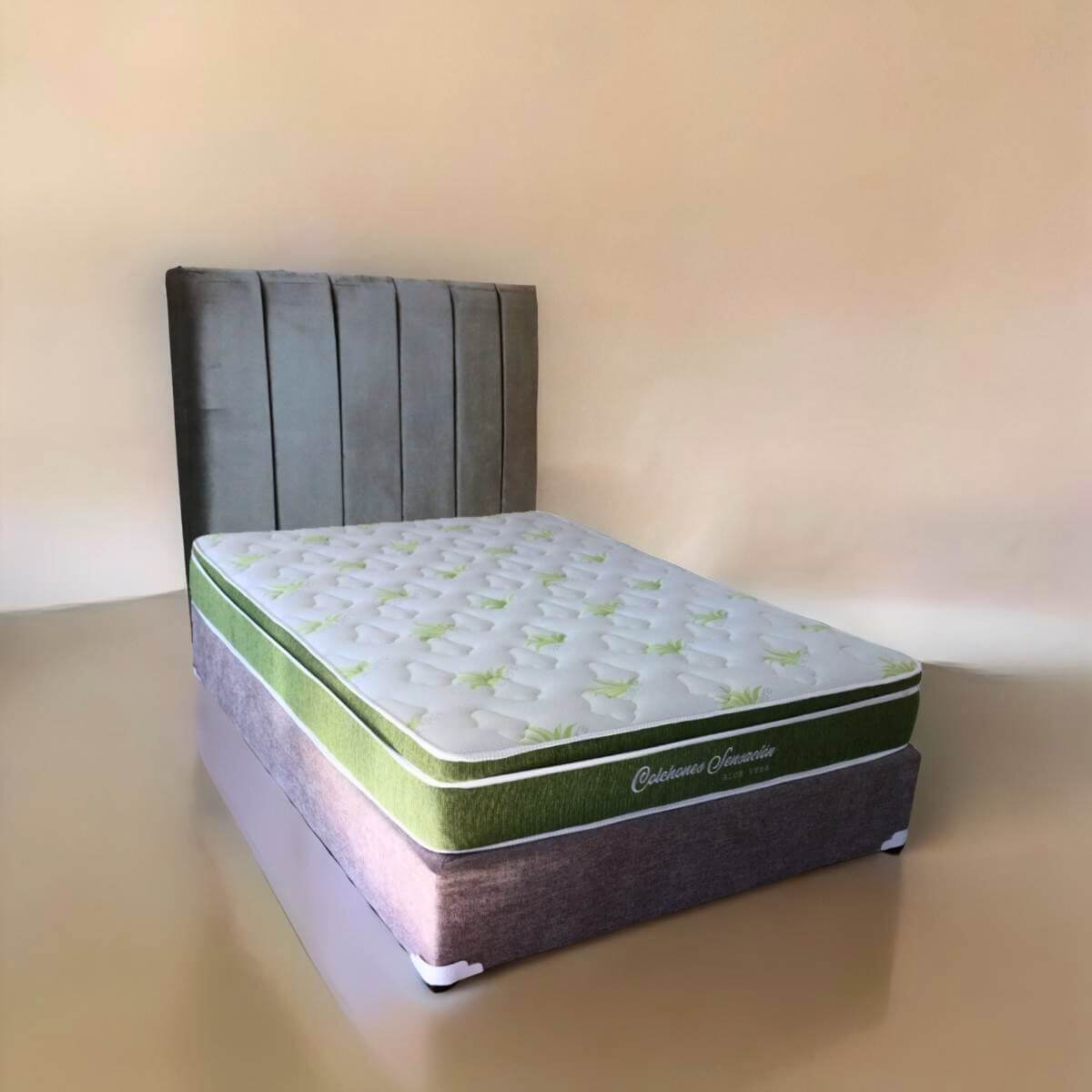 Set de Base y Colchón Matrimonial Aloe