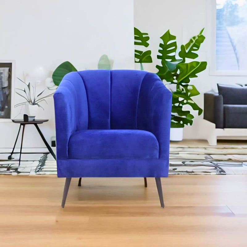 precio sillón ocasional terciopelo azul pequeño económico norval