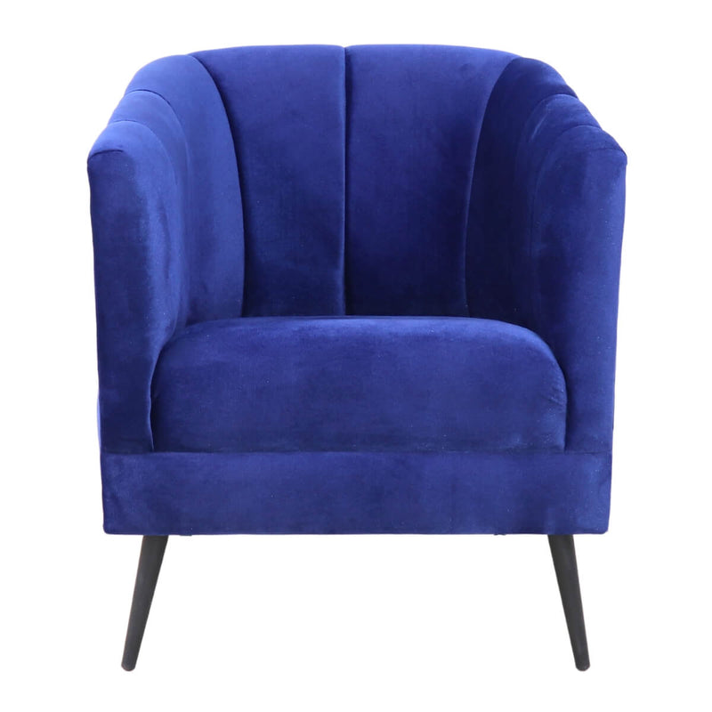 sillón ocasional terciopelo azul pequeño económico norval