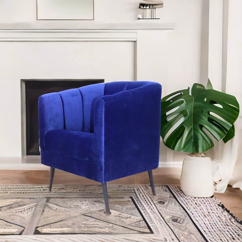 comprar sillón ocasional terciopelo azul pequeño económico norval