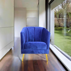 sillón de terciopelo pequeño económico norval #color_azul