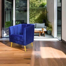 sillón individual terciopelo azul para sala norval