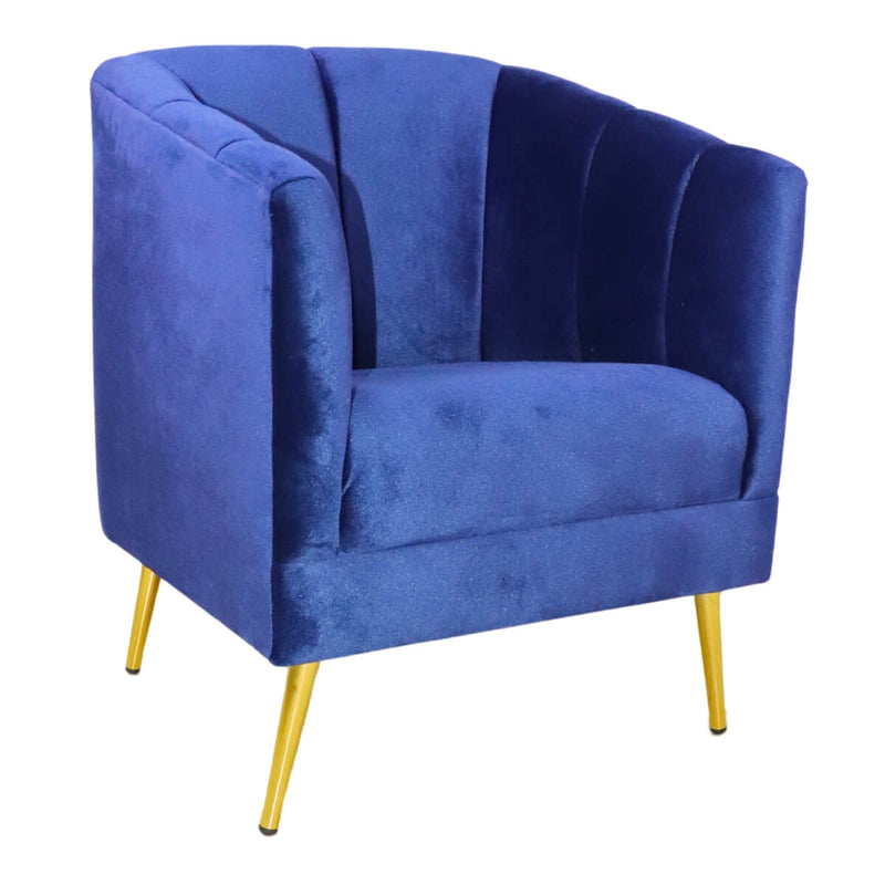 comprar sillón ocasional terciopelo azul pequeño económico norval