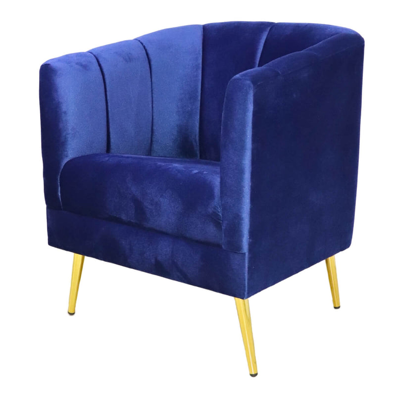 donde comprar sillón ocasional terciopelo azul pequeño económico norval