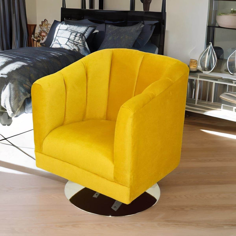 donde comprar sillón moderno terciopelo amarillo pequeño económico norval