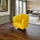 donde comprar sillón individual terciopelo amarillo pequeño giratorio norval
