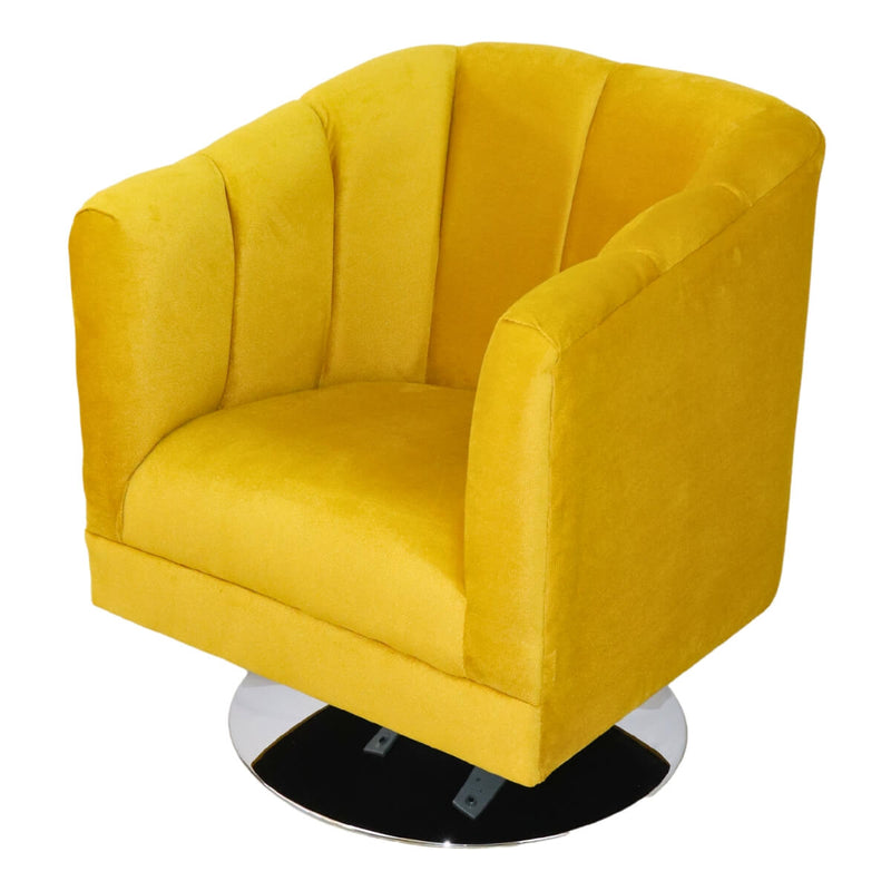 donde comprar sillón ocasional terciopelo amarillo pequeño giratorio norval