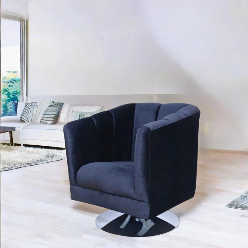 donde comprar sillón giratorio terciopelo negro para sala norval