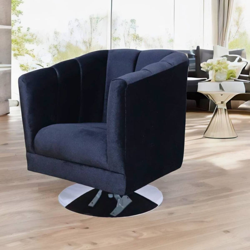 donde comprar sillón giratorio terciopelo negro minimalista norval