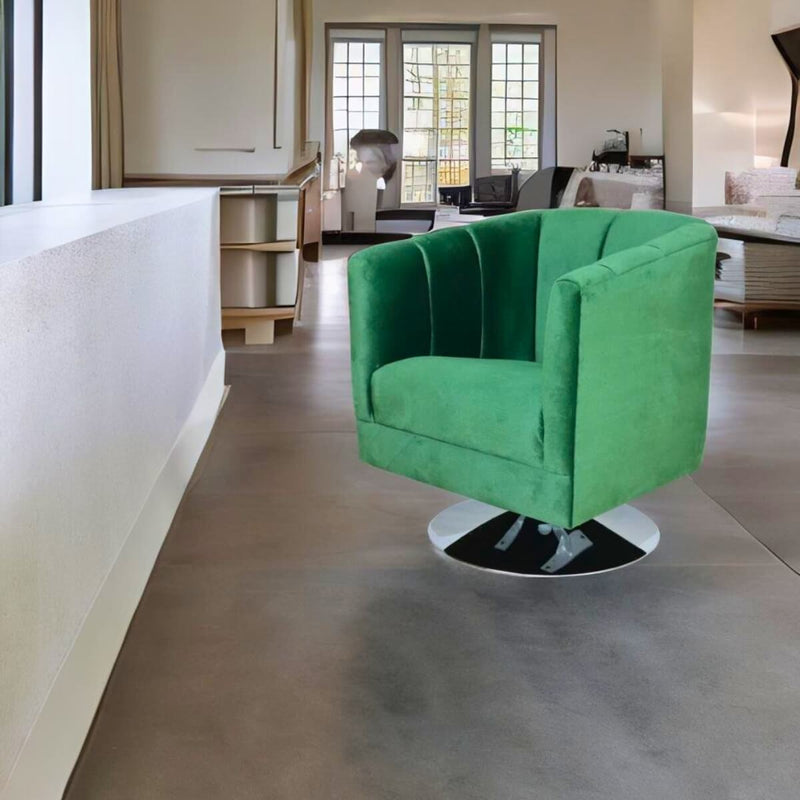 sillón giratorio minimalista terciopelo verde para sala norval