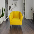 sillón ocasional terciopelo amarillo pequeño económico norval