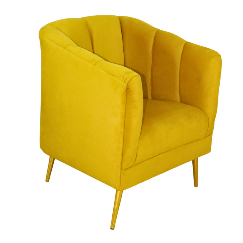 donde comprar sillón ocasional terciopelo amarillo pequeño económico norval