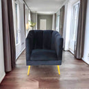 donde comprar sillón individual terciopelo negro pequeño económico norval