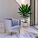 donde comprar sillón ocasional terciopelo gris pequeño económico norval