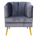 sillón ocasional terciopelo gris pequeño económico norval